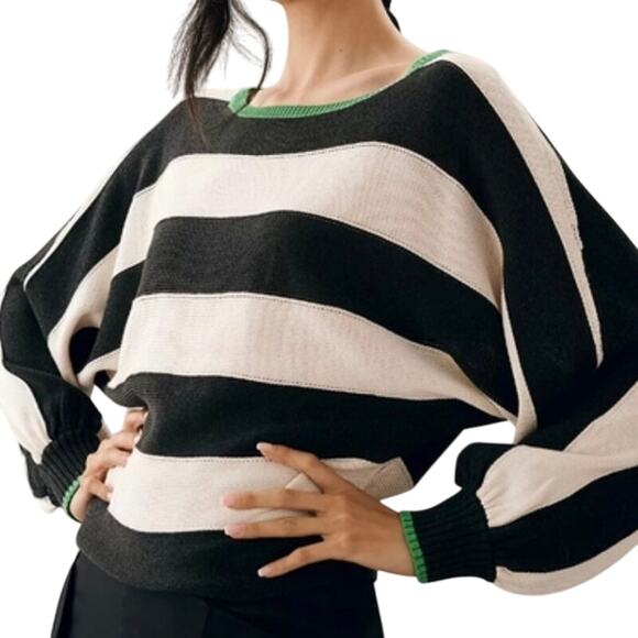 Maeve Sweaters - Anthropologie Maeve Slouchy Striped Boatneck Sweater Size Small